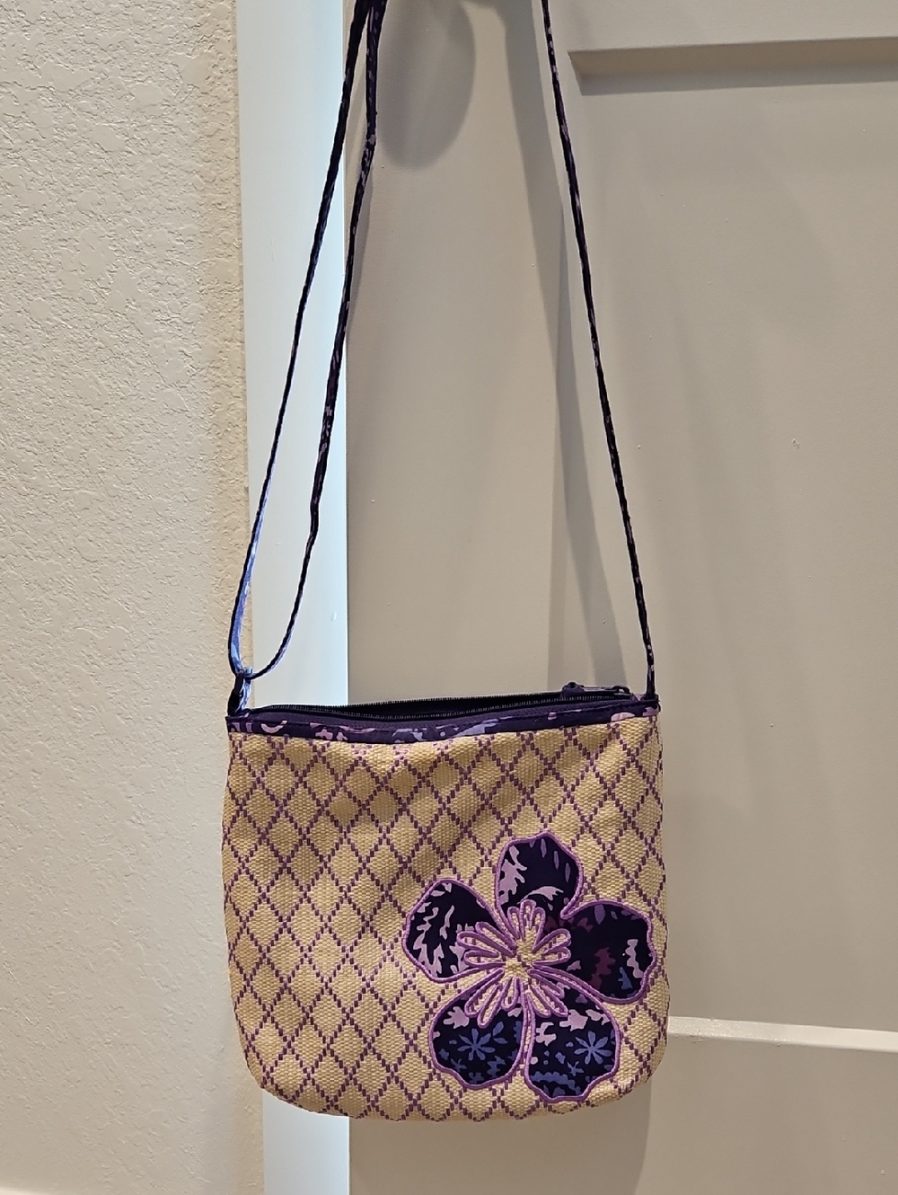 Vera Bradley Purple and Tan Floral Crossbody
